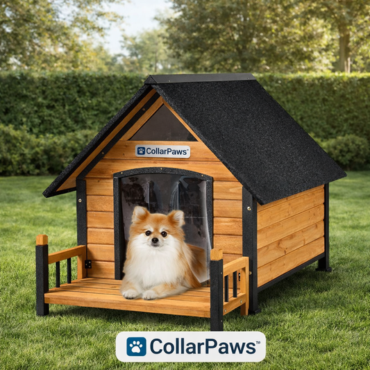 Outdoor Dog House, Waterproof Puppy Shelter Indoor Doghouse with Elevated Floor, Anti-Bite Design Dog Home for Small Medium Dogs with Porch