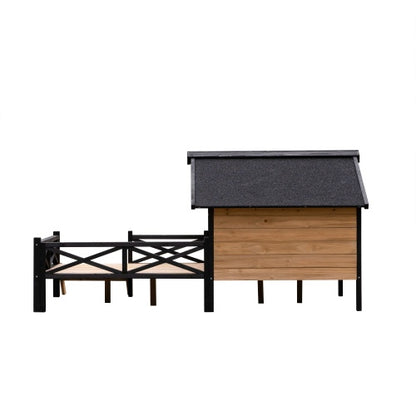 Collarpaws™ Outdoor Large Cabin Style Wooden Kennel With Porch