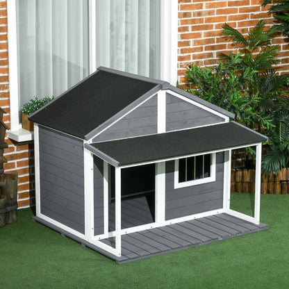 Outdoor Collarpaws™ Cabin Style Dog House, Medium Dogs, 53 lbs, Gray