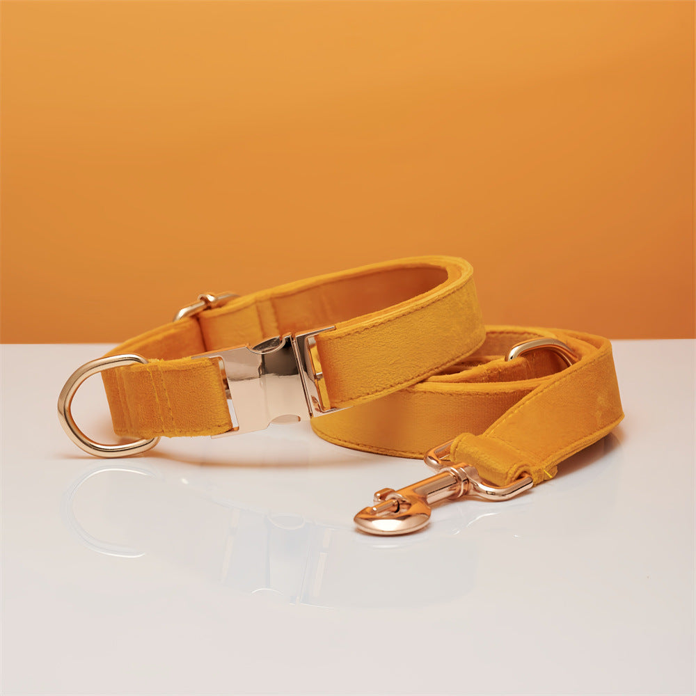 Multiple Collarpaws™ Colour Velvet Personalise Dog Collar Leash Set With Bow