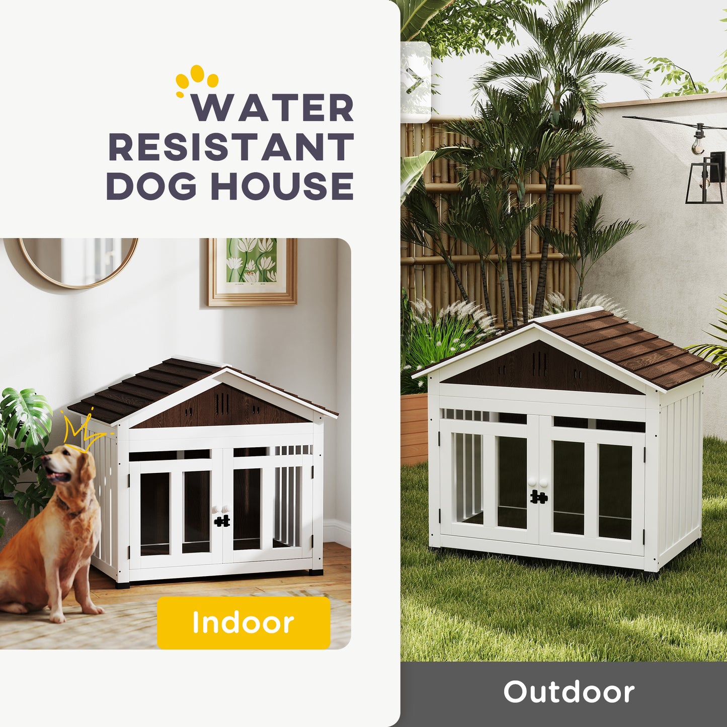 L Dog House Outdoor Indoor for Small