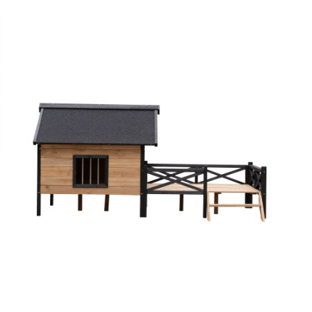 Outdoor Large Wooden Cabin House Style Wooden Dog Kennel With Porch