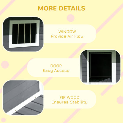 Outdoor Collarpaws™ Cabin Style Dog House, Medium Dogs, 53 lbs, Gray