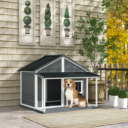 Outdoor Collarpaws™ Cabin Style Dog House, Medium Dogs, 53 lbs, Gray